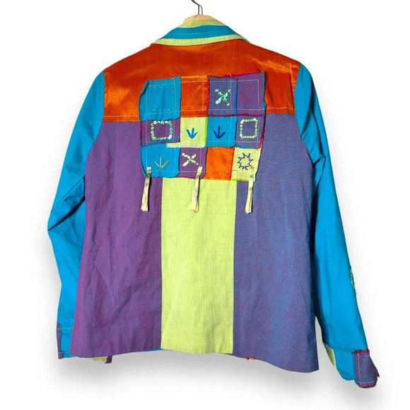Parsley & Sage Women’s Boho Chic Jacket Multicolor Patchwork Size Small Vibrant - Picture 7 of 8